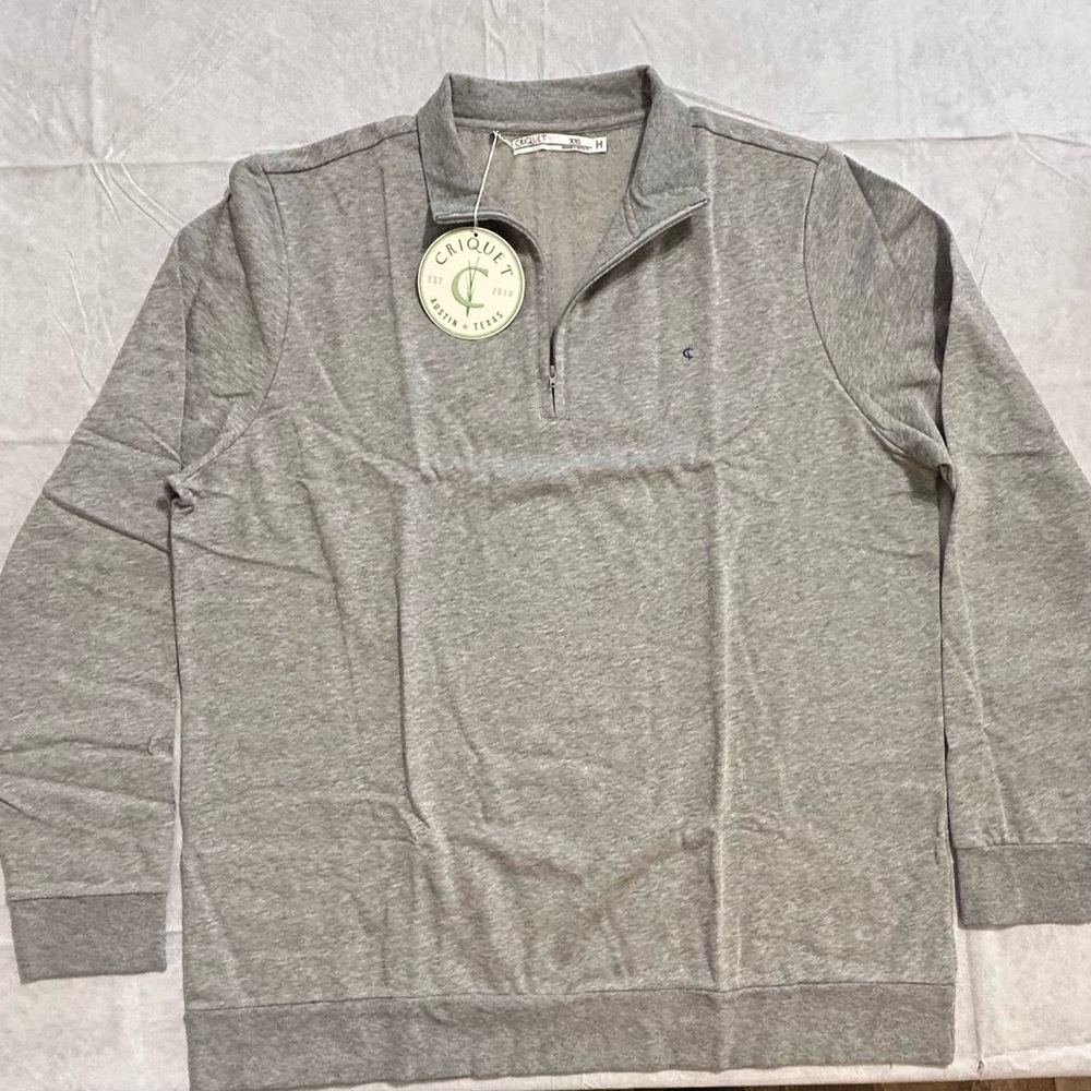 NWT Criquet Men’s XXL 1/4 Zip Golf Long Sleeve Mock Neck Sweatershirt Pullover
